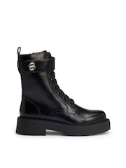 BOSS Black Leather Boots With Double B Monogram - Image 1 of 4