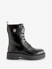 BOSS Black Leather Boots With Double B Monogram - Image 4 of 4