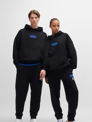 HUGO Black Smiley Face Logo 100% Cotton Terry Hoodie - Image 1 of 6