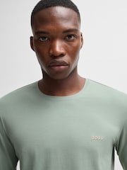 BOSS Green Embroidered Logo Stretch Long Sleeve T-Shirt - Image 4 of 5