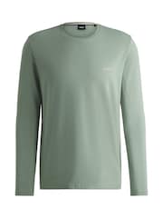 BOSS Green Embroidered Logo Stretch Long Sleeve T-Shirt - Image 5 of 5