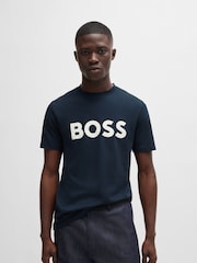 BOSS Blue Logo 100% Cotton Jersey T-Shirt - Image 1 of 5