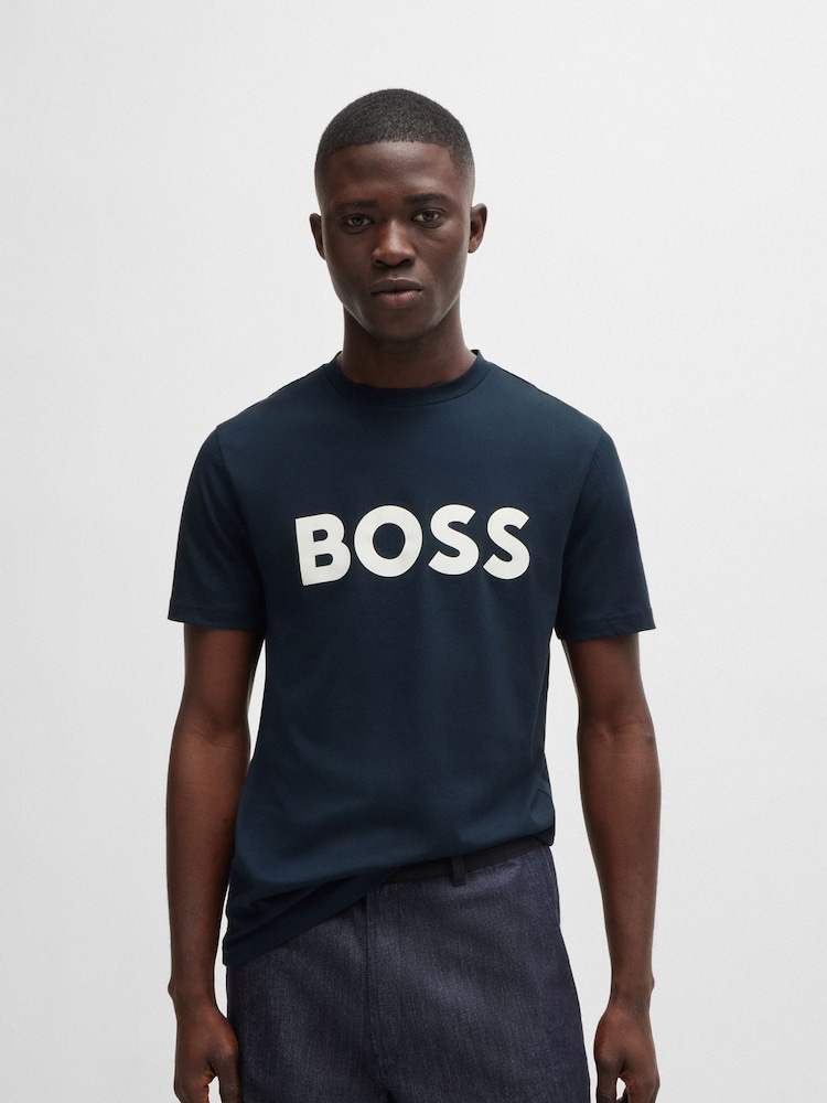 BOSS Blue Logo 100% Cotton Jersey T-Shirt - Image 1 of 5