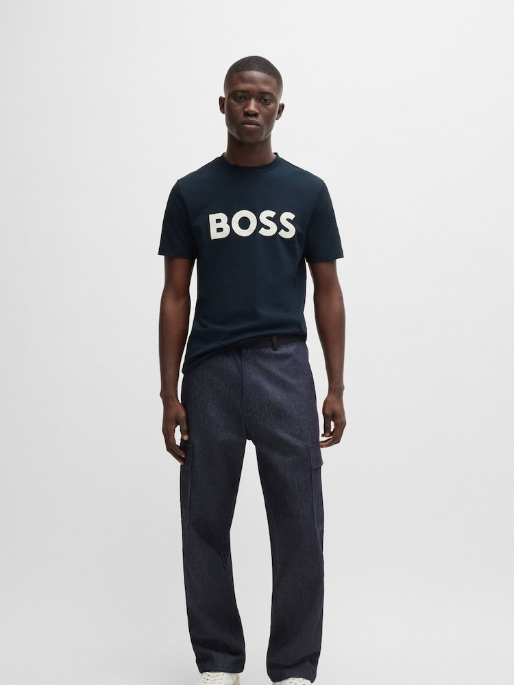 BOSS Blue Logo 100% Cotton Jersey T-Shirt - Image 2 of 5
