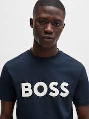 BOSS Blue Logo 100% Cotton Jersey T-Shirt - Image 4 of 5