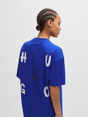 HUGO Blue Smiley Face Logo 100% Cotton Jersey T-Shirt - Image 5 of 6