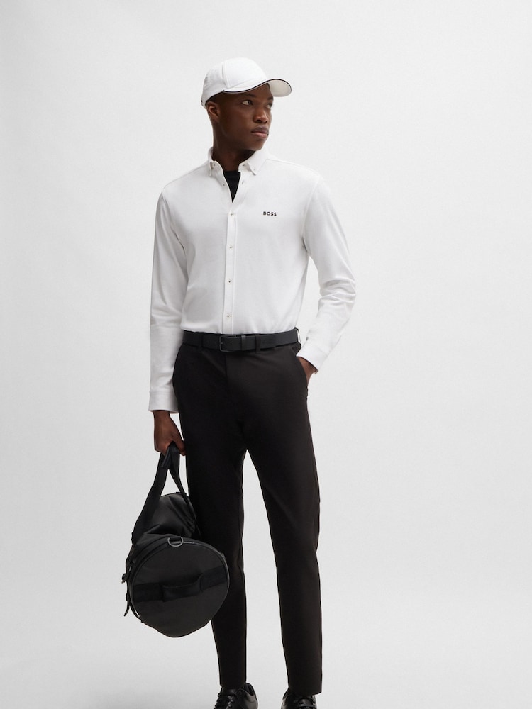 BOSS White Regular Fit Anti Wrinkle 100% Cotton Shirt - Image 1 of 6 BOSS White Regular Fit Anti Wrinkle 100% Cotton Shirt - Image 1 of 6