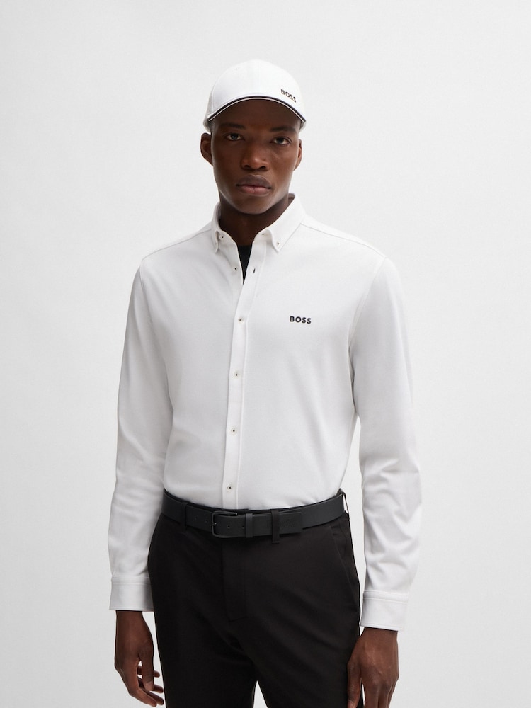 BOSS White Regular Fit Anti Wrinkle 100% Cotton Shirt - Image 2 of 6 BOSS White Regular Fit Anti Wrinkle 100% Cotton Shirt - Image 2 of 6