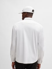 BOSS White Regular Fit Anti Wrinkle 100% Cotton Shirt - Image 3 of 6