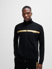 BOSS Black 100% Cotton Logo Zip Up Jacket - Image 1 of 5