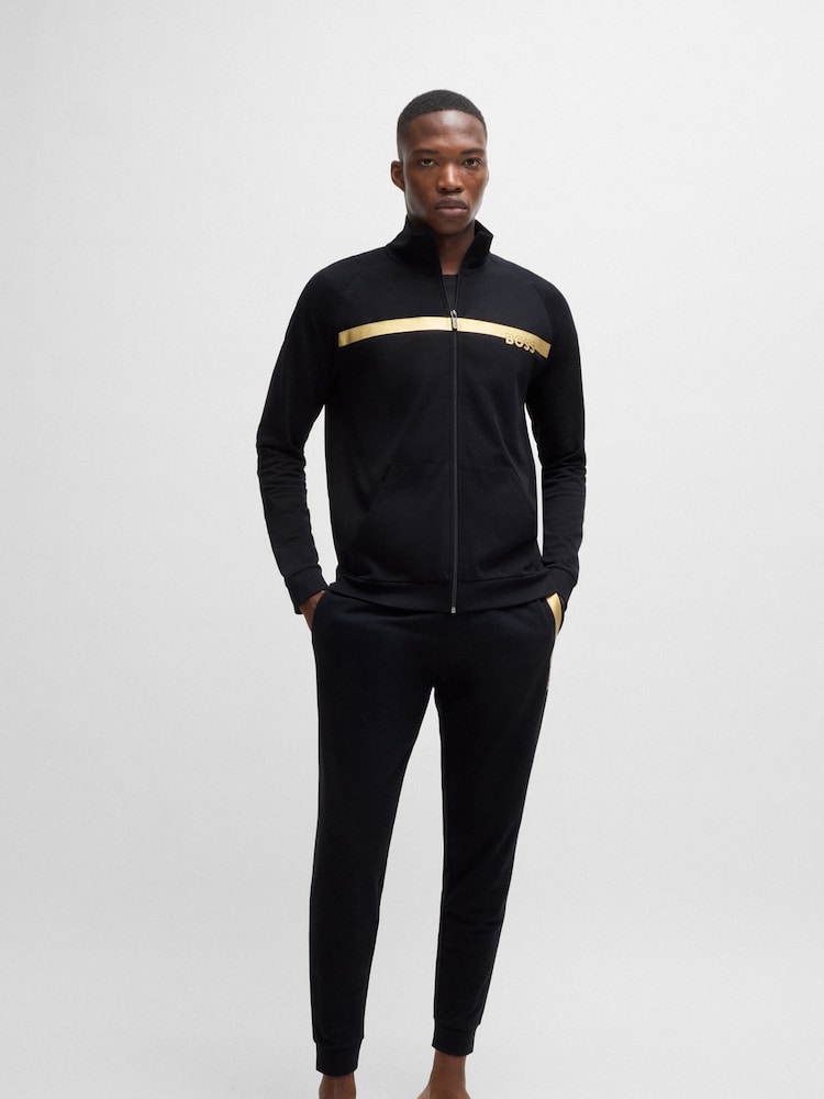 BOSS Black 100% Cotton Logo Zip Up Jacket - Image 2 of 5 BOSS Black 100% Cotton Logo Zip Up Jacket - Image 2 of 5