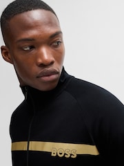 BOSS Black 100% Cotton Logo Zip Up Jacket - Image 4 of 5