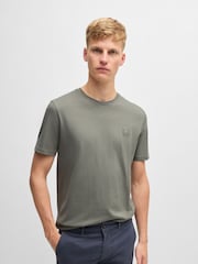 BOSS Grey Logo Patch 100% Cotton T-Shirt - Image 3 of 5