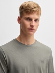 BOSS Grey Logo Patch 100% Cotton T-Shirt - Image 4 of 5