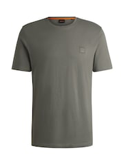 BOSS Grey Logo Patch 100% Cotton T-Shirt - Image 5 of 5