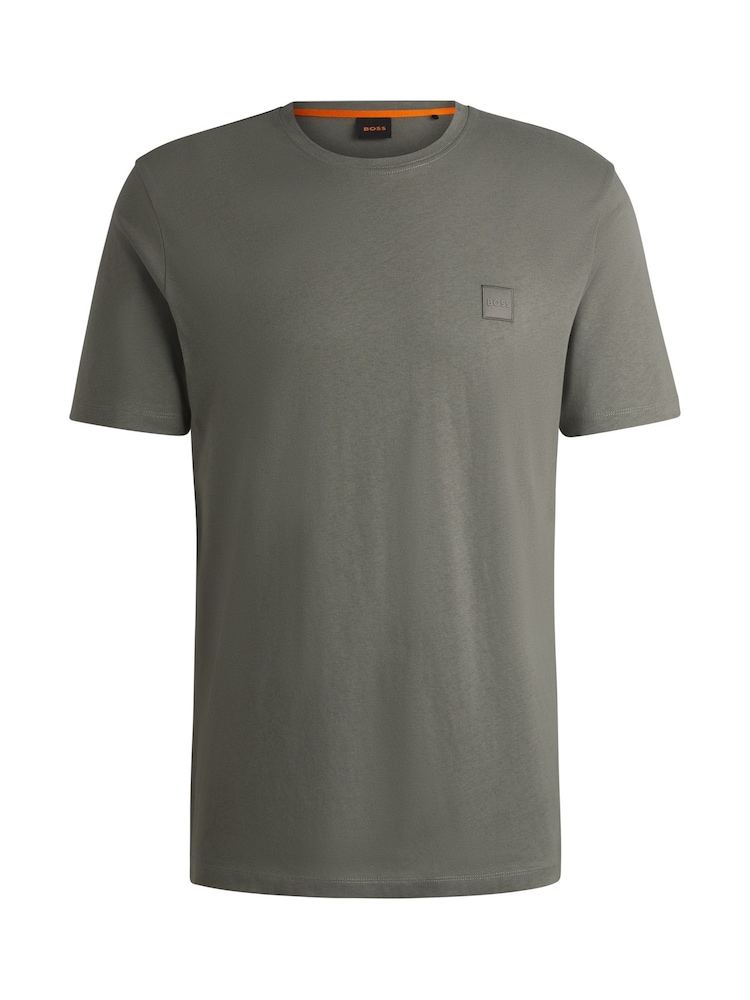 BOSS Grey Logo Patch 100% Cotton T-Shirt - Image 5 of 5