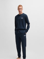 BOSS Blue 100% Cotton Terry Pyjamas With Tape and Logos - Image 1 of 4