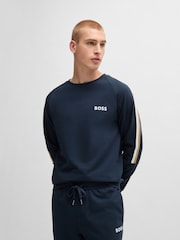 BOSS Blue 100% Cotton Terry Pyjamas With Tape and Logos - Image 2 of 4