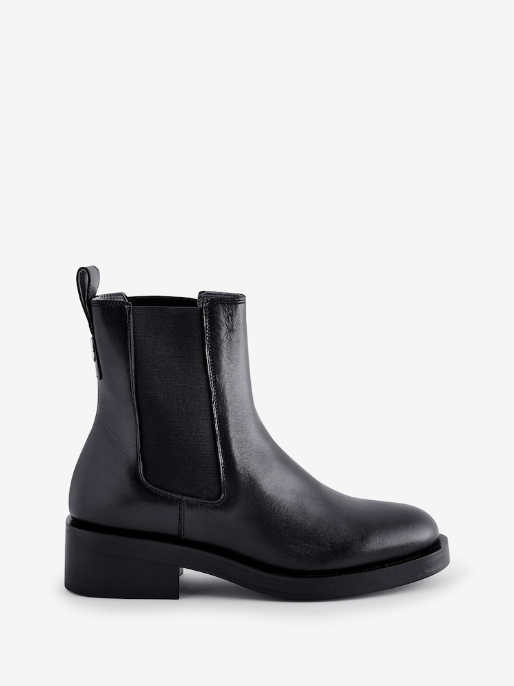 BOSS Black Logo Rivet Chelsea Leather Boots - Image 1 of 5