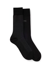 Schwarz - BOSS Cotton Blend Socks 2 Pack - Bild 1 von 3