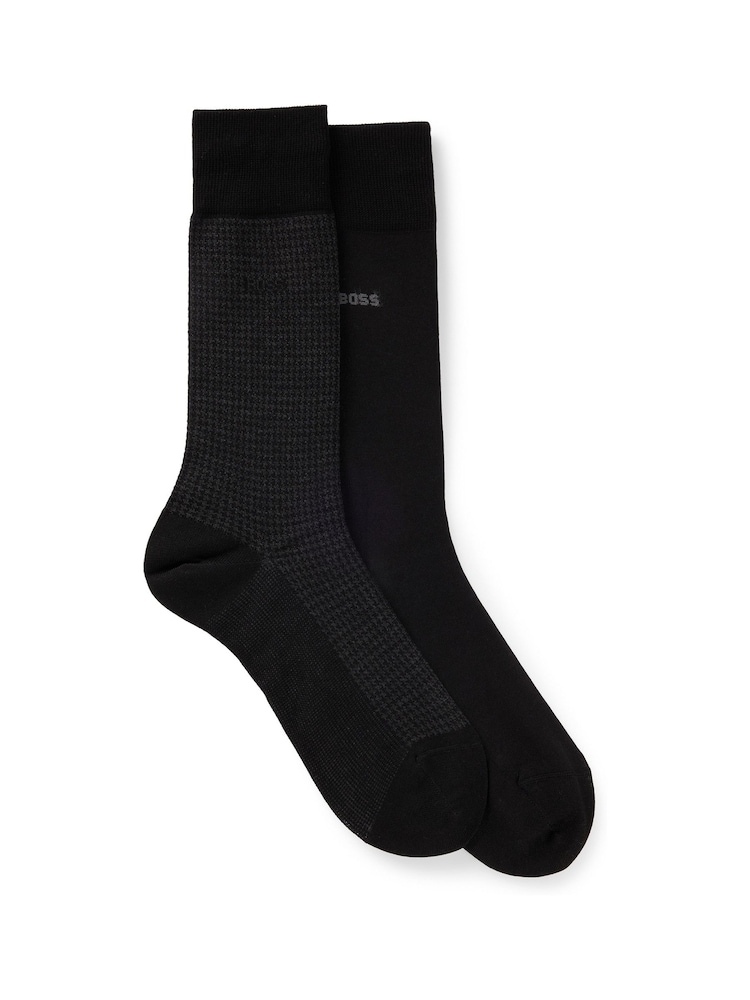 Schwarz - BOSS Cotton Blend Socks 2 Pack - Bild 1 von 3