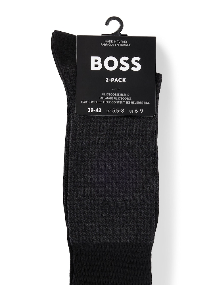 Schwarz - BOSS Cotton Blend Socks 2 Pack - Bild 2 von 3