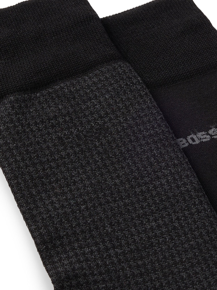 Schwarz - BOSS Cotton Blend Socks 2 Pack - Bild 3 von 3