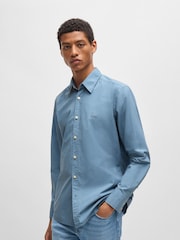 BOSS Blue Regular Fit 100% Cotton Shirt - Image 1 of 6