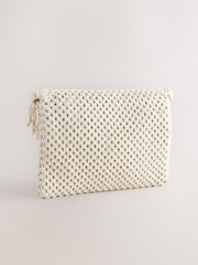 White Cotton Macrame Beaded Cross-Body Bag - Image 6 of 9