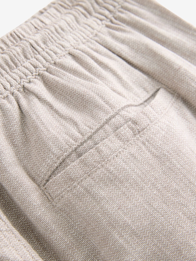 Neutraal - Linnenrijke shorts met trekkoord in de taille - Image 8 of 9