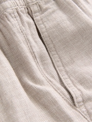 Neutral Linen Rich Drawstring Waist Shorts - Image 9 of 9