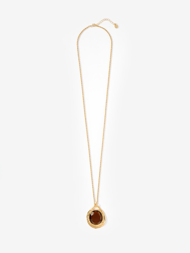 Mint Velvet Gold Tone Resin Long Pendant Necklace - Image 1 of 3