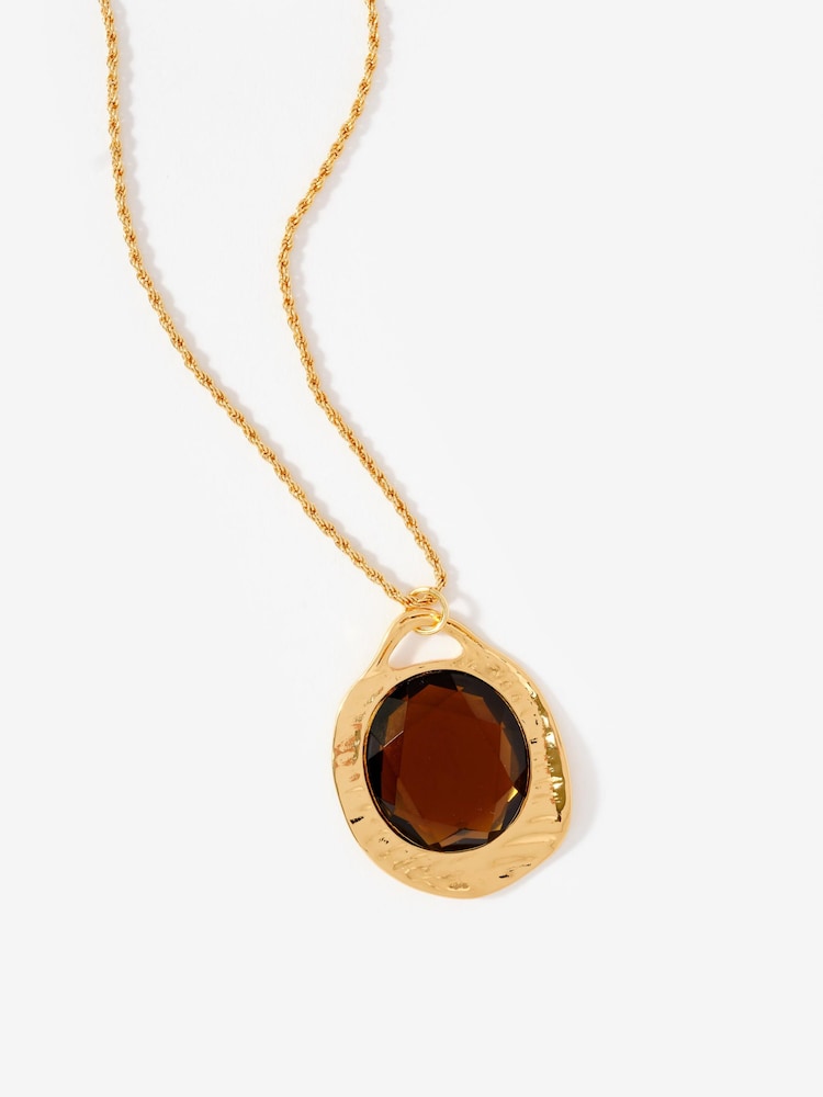 Mint Velvet Gold Tone Resin Long Pendant Necklace - Image 2 of 3