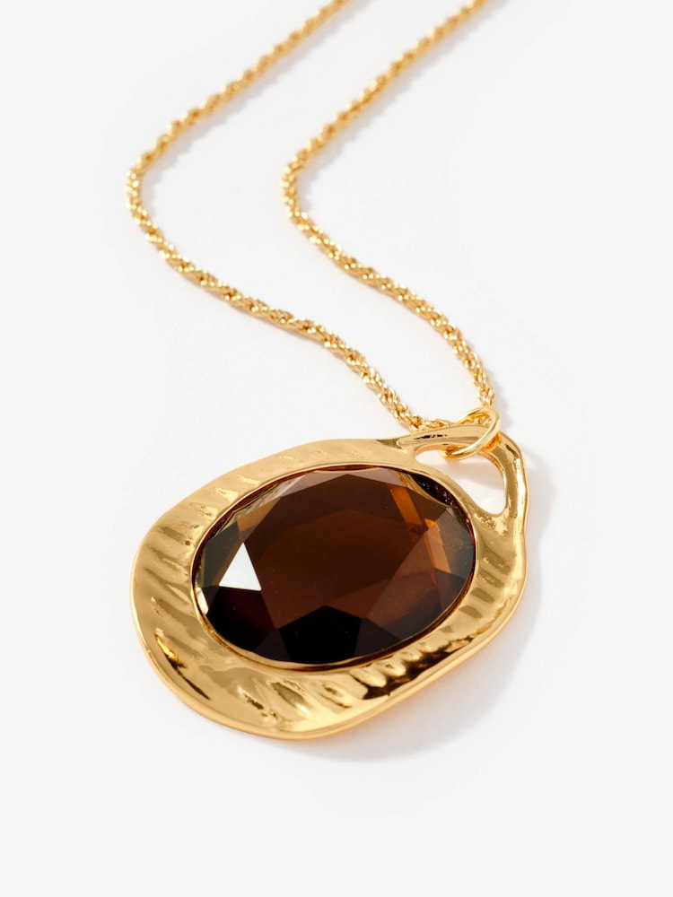 Mint Velvet Gold Tone Resin Long Pendant Necklace - Image 3 of 3