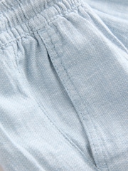 Blue Linen Rich Drawstring Waist Shorts - Image 8 of 9