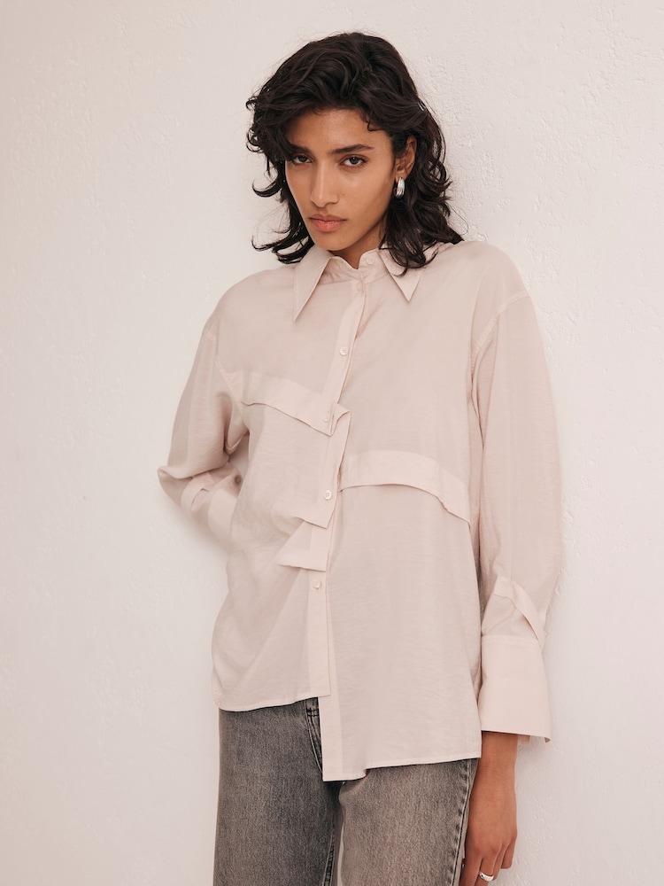Mint Velvet Pink Placket Detail Shirt - Image 1 of 8