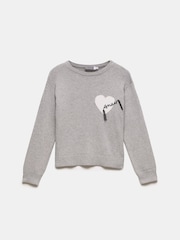 Mint Velvet Grey Cotton Blend Heart Jumper - Image 6 of 8