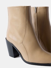 Mint Velvet Cream Leather Ankle Boots - Image 5 of 6