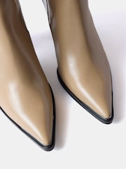 Mint Velvet Cream Leather Ankle Boots - Image 6 of 6