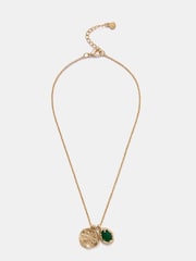 Mint Velvet Gold Tone Green Stone Chain Pendant - Image 1 of 3