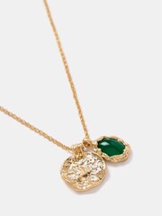 Mint Velvet Gold Tone Green Stone Chain Pendant - Image 2 of 3