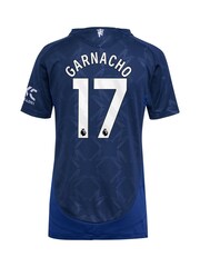 adidas Blue Manchester United EPL Away Authentic Shirt 2024-25 Womens - Garnacho 17 Printing - Image 3 of 3