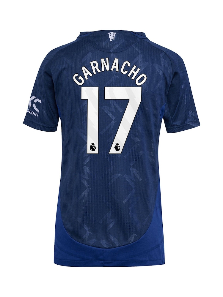 adidas Blue Manchester United EPL Away Authentic Shirt 2024-25 Womens - Garnacho 17 Printing - Image 3 of 3