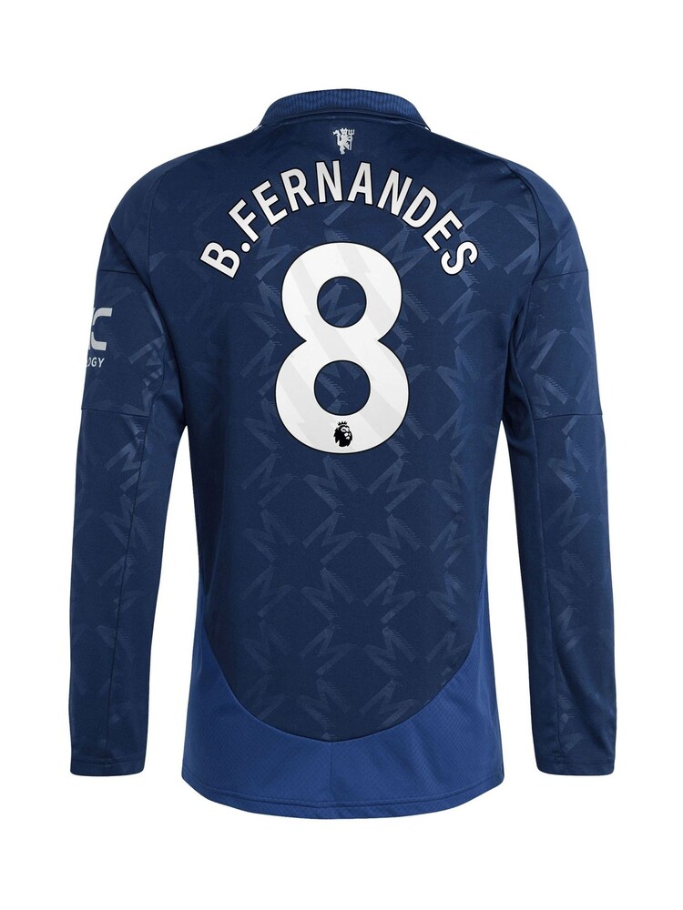 adidas Blue Manchester United EPL Away Shirt 2024-25 Long sleeve - B.Fernandes 8 Printing - Image 3 of 3