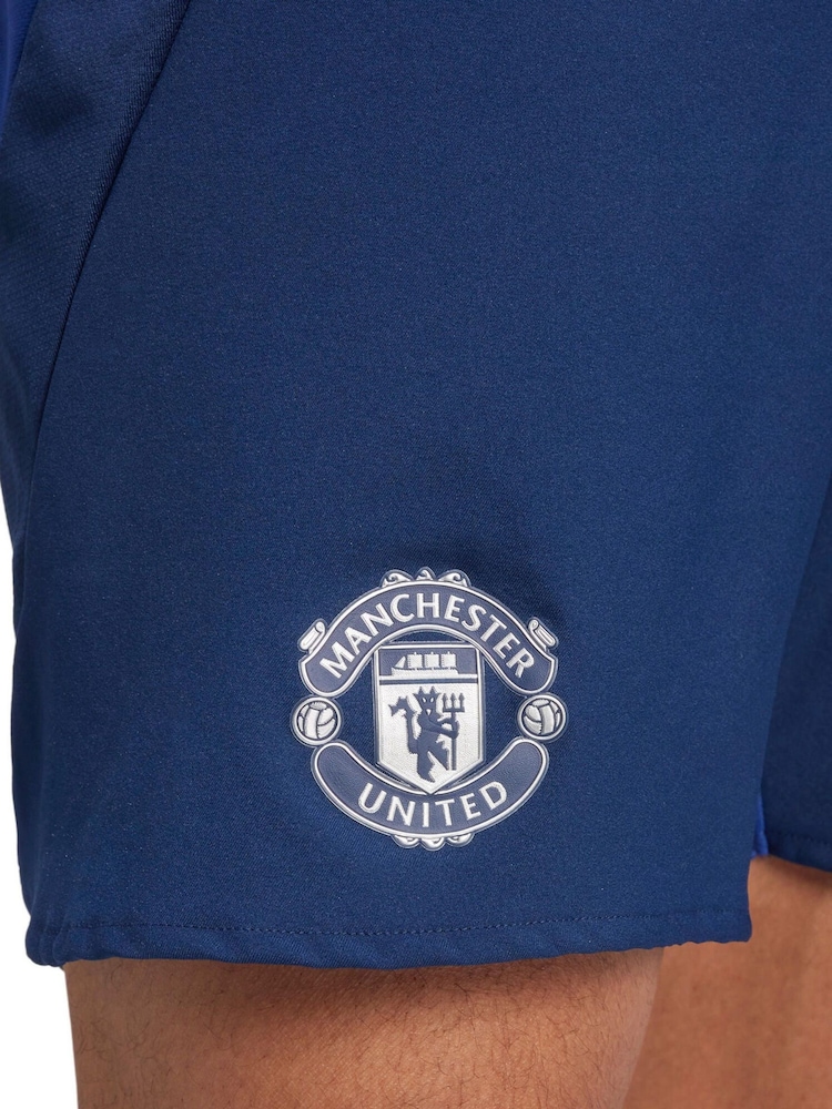adidas Blue Manchester United Away Authentic Shorts 2024-25 - Image 3 of 3