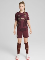 Puma Burgundy Red Kids Manchester City Third Shorts 2024-25 - Image 1 of 8