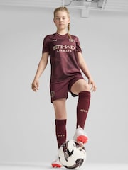 Puma Burgundy Red Kids Manchester City Third Shorts 2024-25 - Image 2 of 8