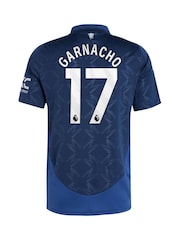 adidas Blue Manchester United EPL Away Football Shirt 2024-25 - Garnacho 17 Printing - Image 3 of 3