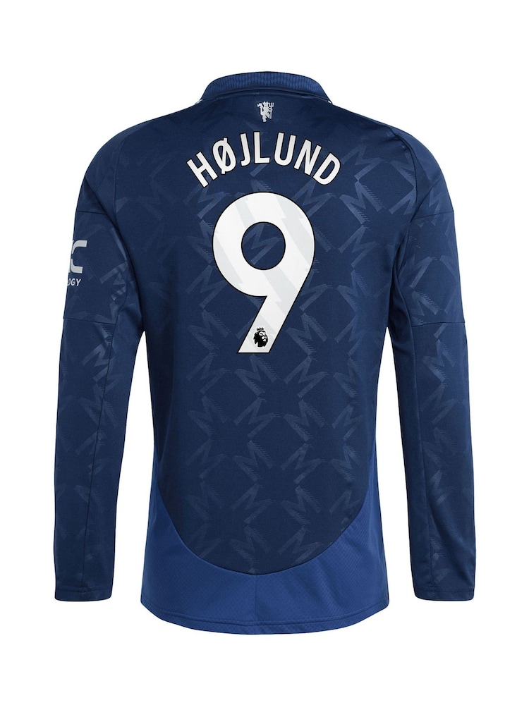 adidas Blue Manchester United EPL Away Shirt 2024-25 Long sleeve - Hojlund 9 Printing - Image 3 of 3