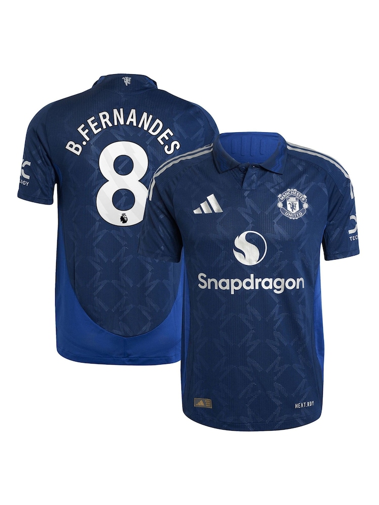 adidas Blue Manchester United EPL Away Authentic Football Shirt 2024-25 - B.Fernandes 8 Printing - Image 1 of 3